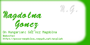 magdolna goncz business card